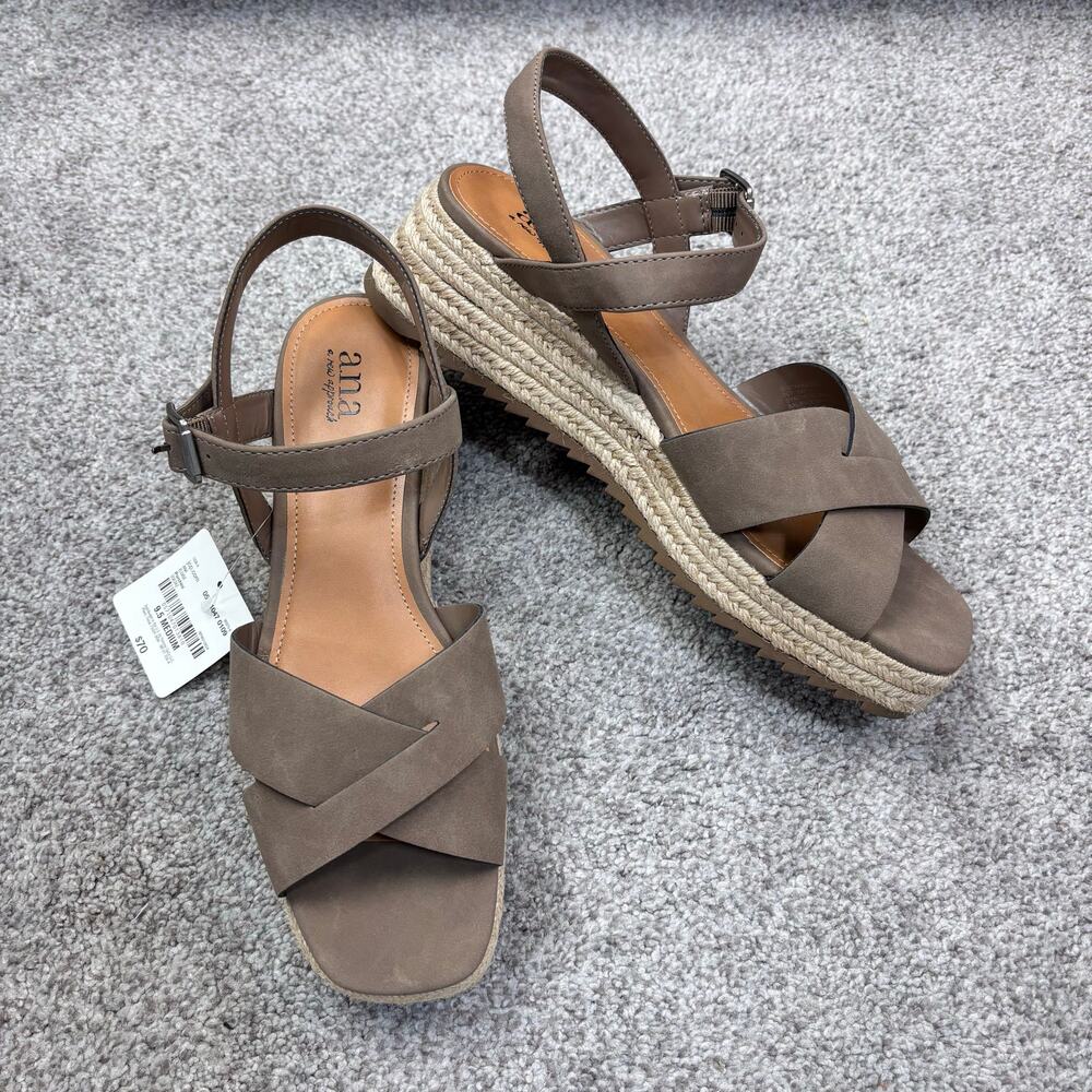 New! Ana taupe espadrille sandals size 9.5